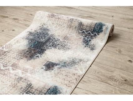 Passadeira Antiderrapante Patchwork Vintage A Goma Bege 67 cm