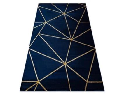 Tapete Emerald Exclusivo 1013 Glamour, À Moda Geométrico Azul Escuro/Ouro (80 x 150 cm)