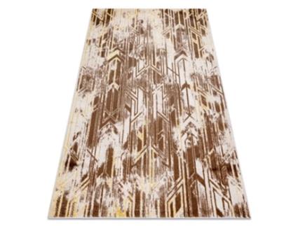 Tapete Mefe Moderno B402 Vintage - Structural Dois Níveis de Lã Cinza Bege Escuro (180 x 270 cm)