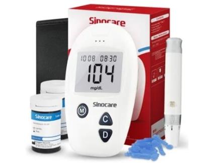 Kit de Teste de Glicemia para Diabetes (50 Tiras de Teste e 50 Lancetas - Tecnologia Dehydrogenas Mais Preciso em Mg/Dl - Safe Accu)
