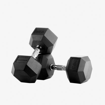 Halteres 17,5Kg Preto - 2 Halteres Hexagonais tamanho UNICA