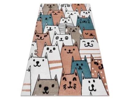 Tapete Fun Gatti Para Crianças, Gatos Animais Rosa (240 x 330 cm)