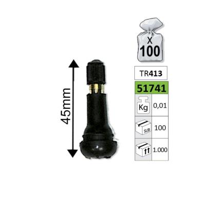 Valvula para jantes TR413 45MM 51741