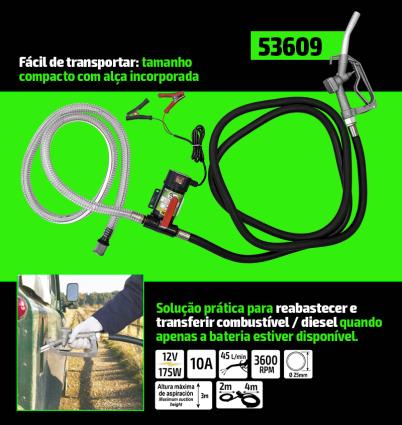 BOMBA DISPENSADORA DE DIESEL COM PISTOLA (12 V) 53609