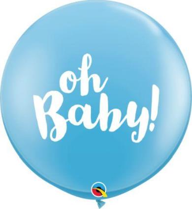 2 Balões 90cm Oh Baby - Azul