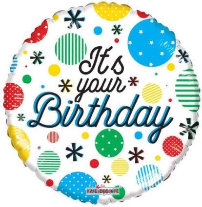 Balão Foil 18 Its Your Birthday Dots