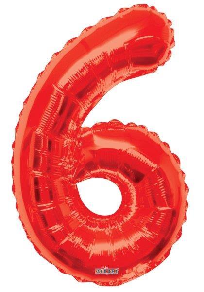 Balão Foil 34 Nº 6 - Vermelho