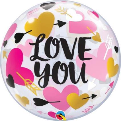 Bubble 22 Love You Corações E Flechas