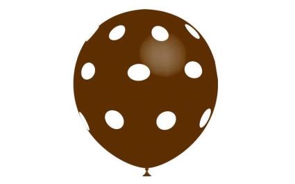 Saco De 10 Balões Impressos bolinhas - Castanho