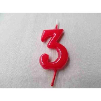 Vela 6cm Nº3 - Vermelho