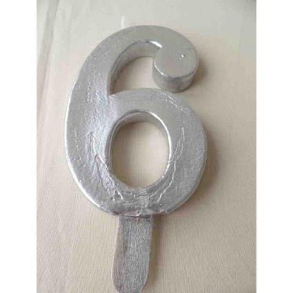 Vela Gigante 13cm Nº6 - Prata