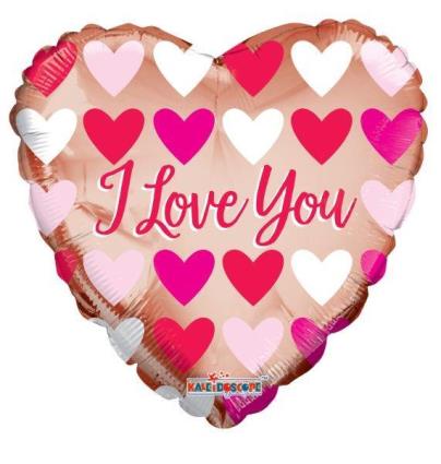 Balão Foil 18 Coração Love You Rose Gold