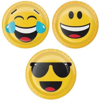 8 Pratos 18cm Emoji
