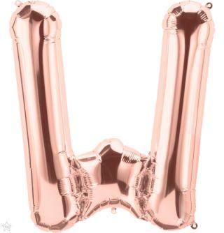 Balão Foil 34 Letra W - Rose Gold