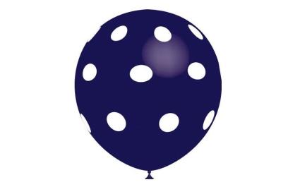 Saco De 10 Balões Impressos bolinhas - Azul Escuro