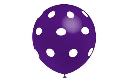 Saco De 10 Balões Impressos bolinhas - Roxo