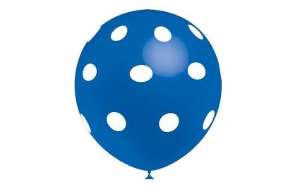 Saco De 10 Balões Impressos bolinhas - Azul Médio