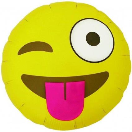 Balão Foil 18 Emoji Winking Round