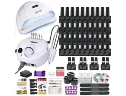 Manicure Set, LOVEBABYLY Nail Art Kit With 120w/54w Led Nail Lamp,Colors Uv Polishing Gel Polishing Nail Art Kit Combo H2