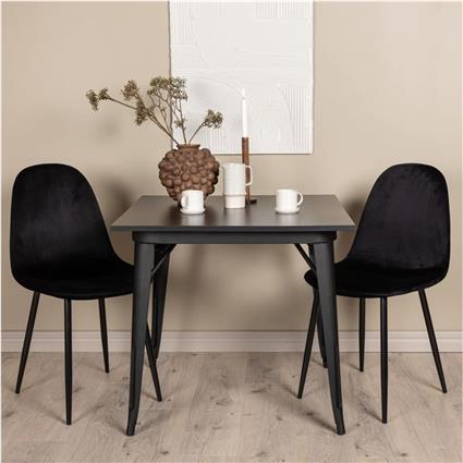 Venture Home Cadeiras de jantar Polar 2 pcs veludo preto