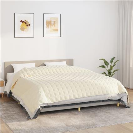 vidaXL Manta pesada 11 kg 235x290 cm tecido creme-claro