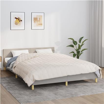 vidaXL Manta pesada 15 kg 220x240 cm tecido creme-claro