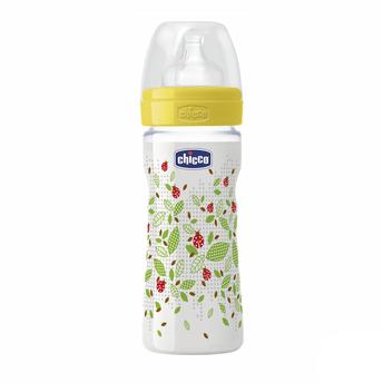 Biberão Well-Being Fluxo Médio 250 ml amarelo silicone