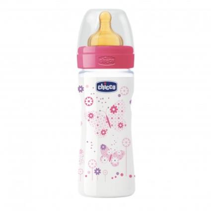 Biberão Well-Being Fluxo Médio 250 ml rosa latex