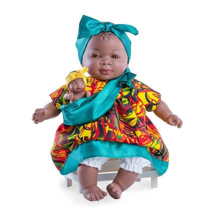 Boneca Maria Mulata c/ Bebé - Verde