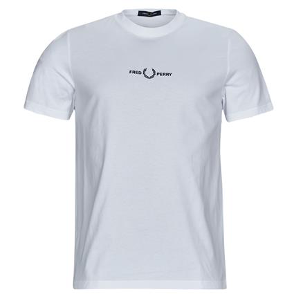 Fred Perry  T-Shirt mangas curtas EMBROIDERED T-SHIRT  Branco Disponível em tamanho para homem. S,M,L,XL.Homem > Roupas > Camiseta