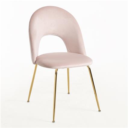 Presentes Miguel - Cadeira Dawa Gold Veludo - Rosa