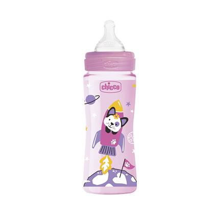 Biberão Silicone 4M+ Menina Chicco