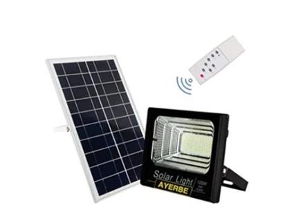 Ilumina??o de Jardim INDOOSTRIAL Foco Solar Ayerbe Com Bateria Recarreg?vel e comando ? dist?ncia  (100 Vatios)