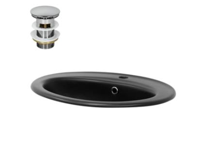 Lavatório ML-DESIGN (57 x 48.5 x 19.5 - Cerâmica - Preto)