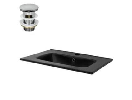 Lavatório ML-DESIGN (61 x 46 x 16.5 - Cerâmica - Preto)