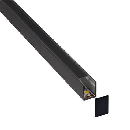 Kit - perfil skyrt para fitas led 2 metros preto