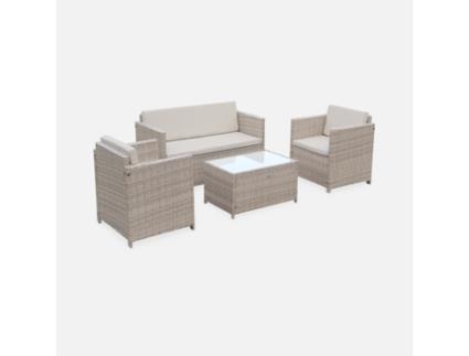 Conjunto de Relax 1 Sofá e 2 Cadeirões ALICE'S GARDEN (118 x 65 x 62 - Resina Trançado)