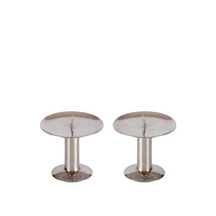 Castiçal Inox Prata 6.5X9CM Pack 2