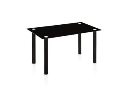 Mesa de Refeição DUEHOME Ake (Preto - Vidro e Metal - 80 x 75 cm)