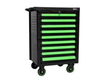 Carro De Ferramentas De 9 Gavetas Com Separadores  - Verde