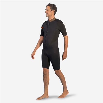 Fato shorty de neoprene 2/2 de Marcha aquática Homem Preto