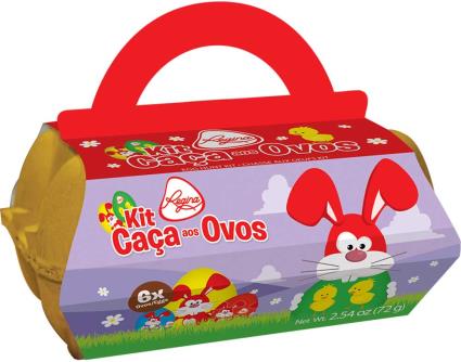Kit Regina Caça Aos Ovos Chocolate De Leite 72g