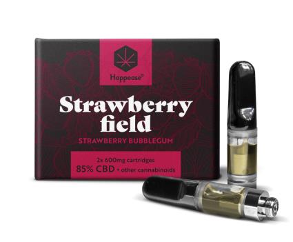 Cartucho Strawberry Field 1200 mg, 85% CBD, 2 unid x 600 mg - Happease