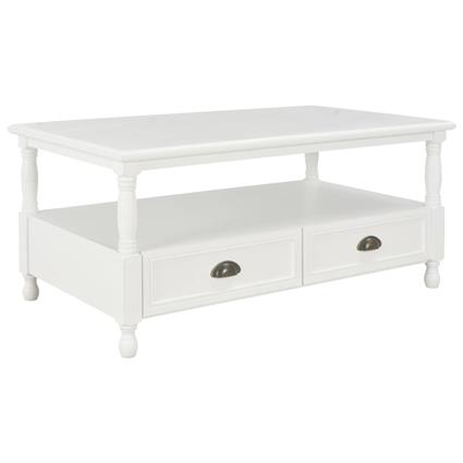 vidaXL Mesa de centro 100x50x45,5cm madeira de paulownia maciça branco