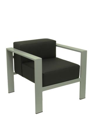 Sillón de Oficina de espera Lázaro similpiel negro chasis plata
