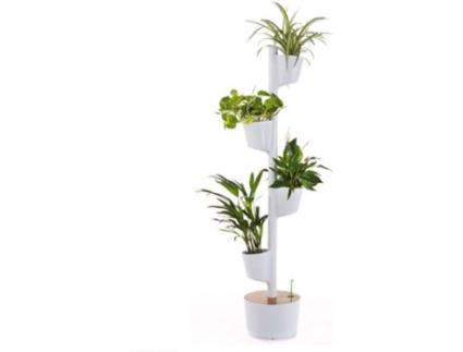 Estante para Plantas  Branca 4 vasos rega manual (148x29x29cm)