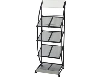 Porta-revistas A4  preto e branco (47x40x134 cm)