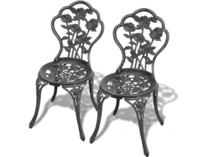 2 Cadeiras de exterior  alumínio fundido verde