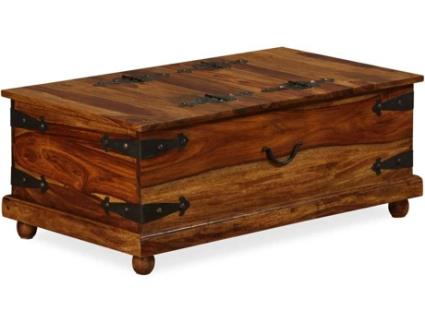 Arca de arrumação  Madeira sheesham maciça (90x50x35 cm)