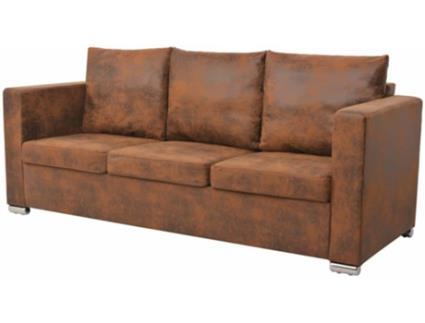 Sofá  3 lugares 191x73x82 cm camurça artificial